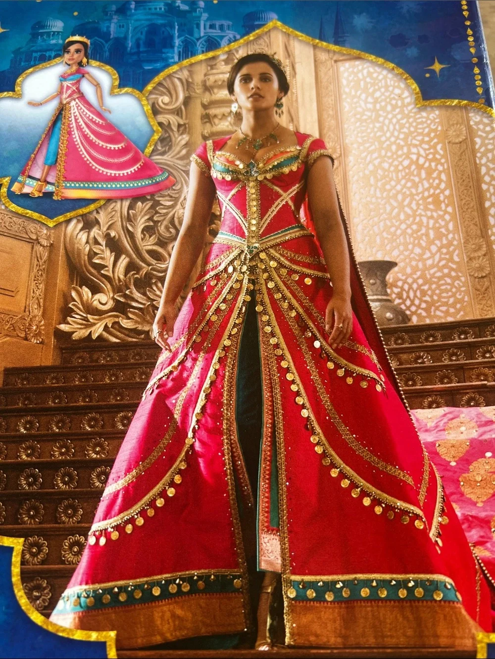 Disney Princess Jasmine Kids Doll – Pink and Teal Party Gown